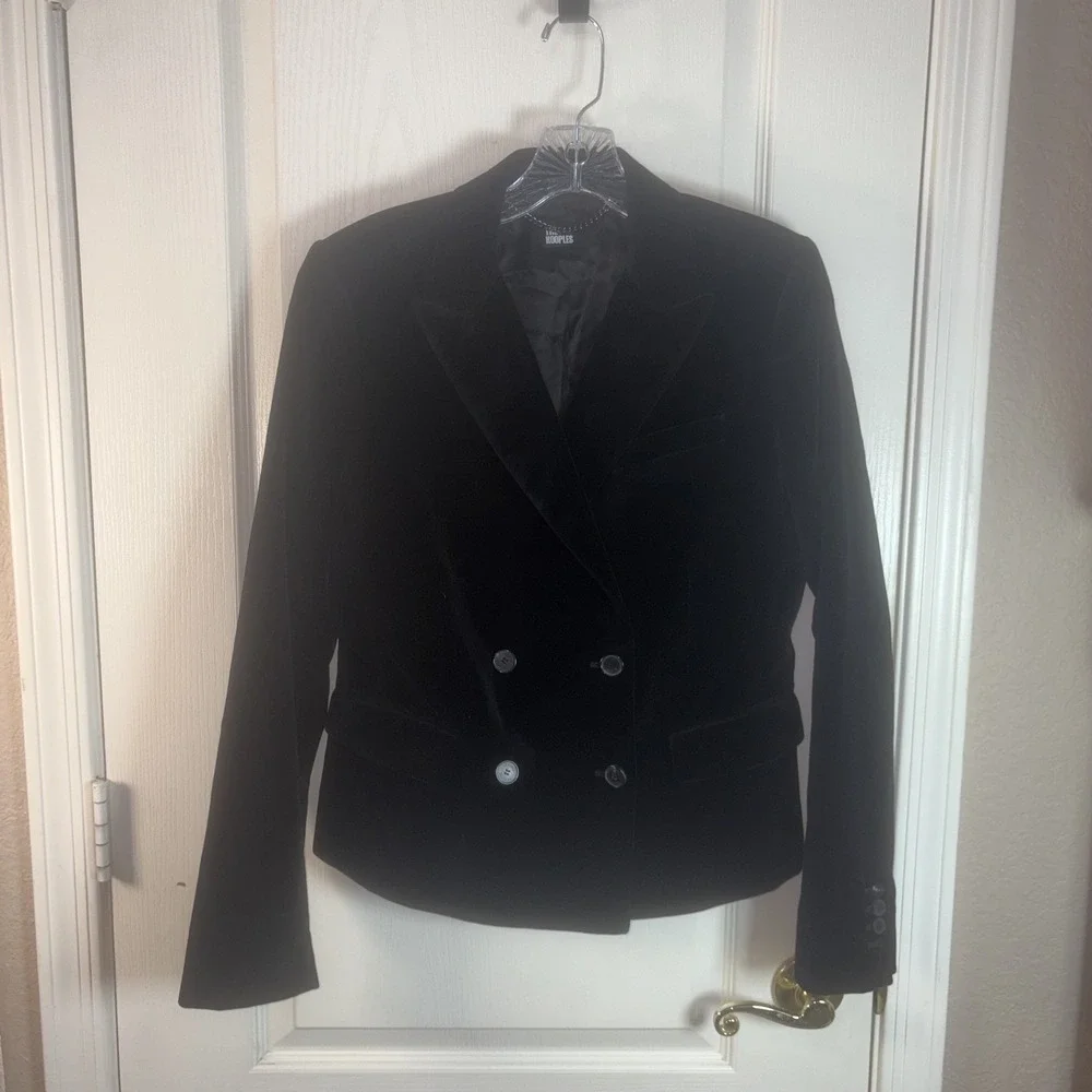 Kooples Woman's Black Corduroy Blazer 38R‎ NWT $615 Double Breasted Parisian